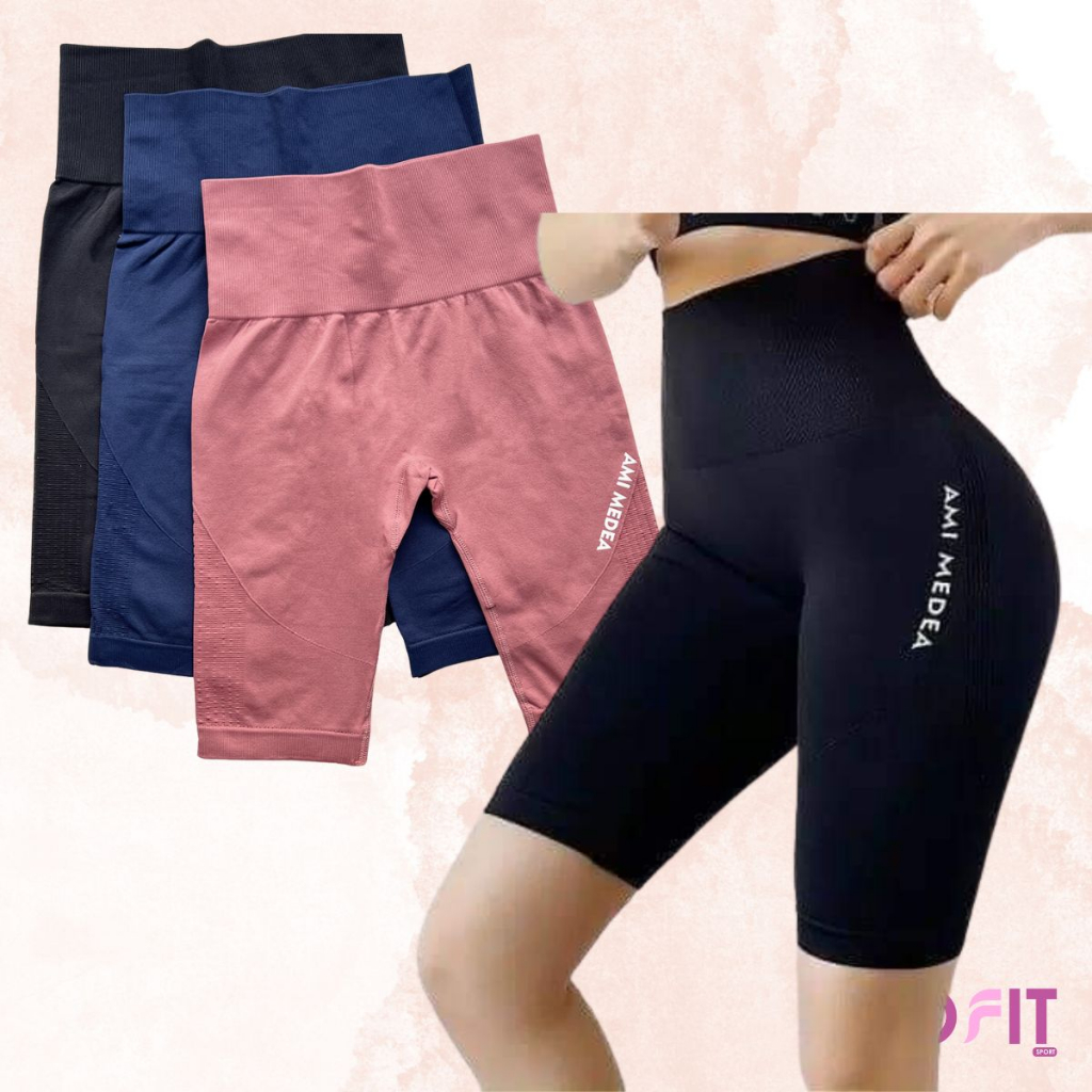 Quần biker quần đùi, quần ngố Ami chất dệt kim YOFIT - Y51
