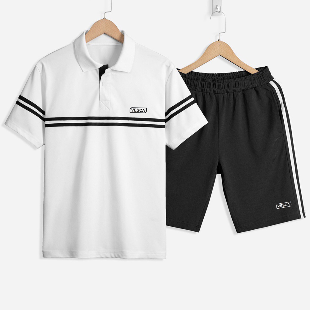 Bộ Thể Thao Nam Ngắn Tay Sọc Ngang Cao Cấp ABANDON J12