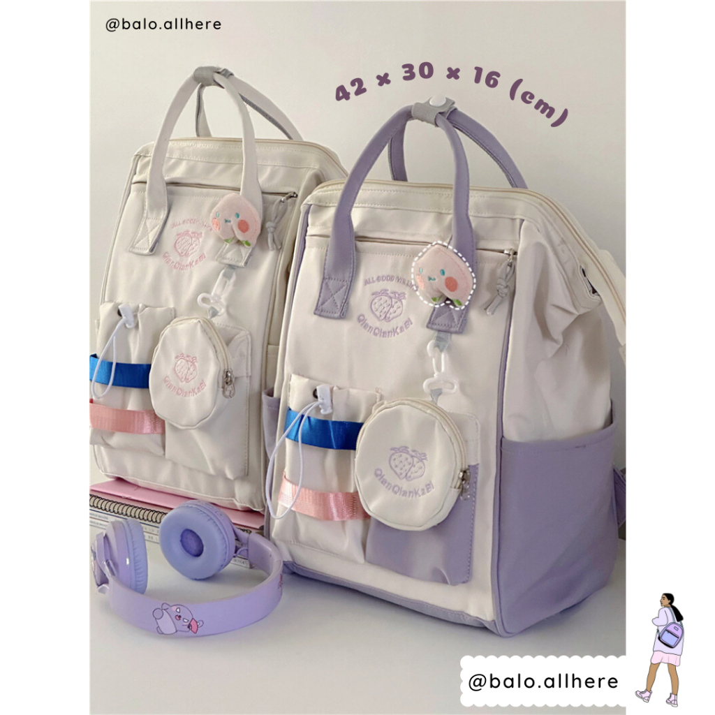Balo Cặp Sách Nữ Đi Học Quai Xách Ulzzang