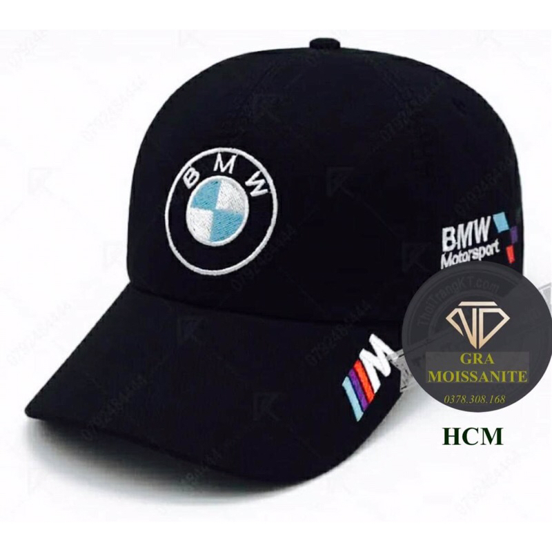 Nón kết thể thao Nam Nữ logo BMW (Quà tặng) -Trắng,Đen