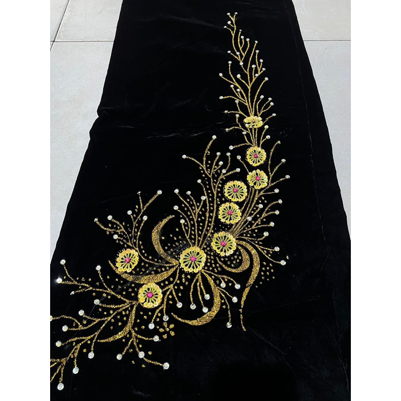 Váy nhung loại 2 hoa đính đá , Váy dân tộc thái