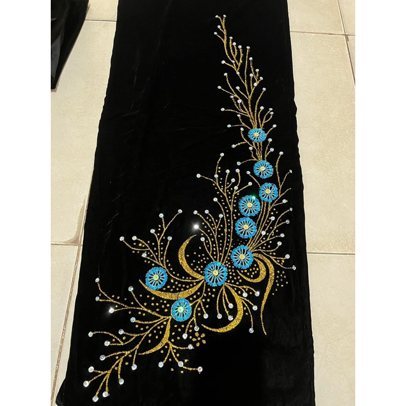 Váy nhung loại 2 hoa đính đá , Váy dân tộc thái