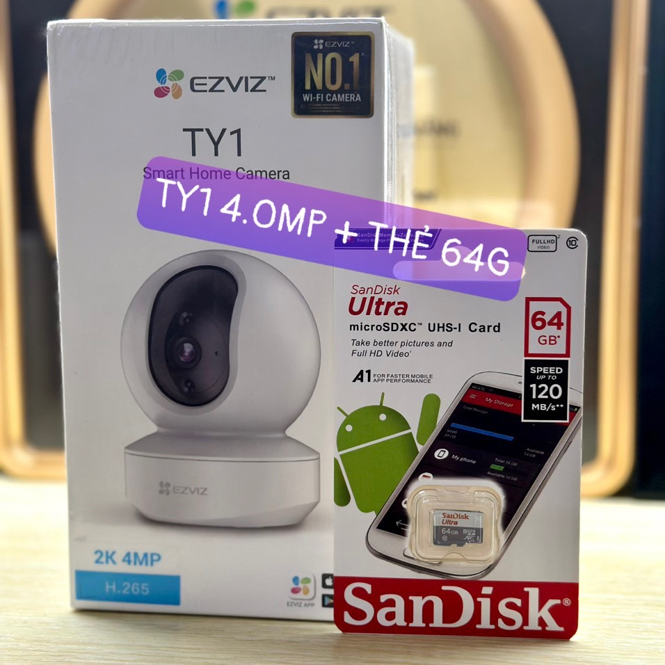 Camera WiFi Ezviz TY1 4.0MP hoặc 2.0MP, Xoay 360 độ, Đàm thoại 2 chiều, Chính hãng nguyên seal