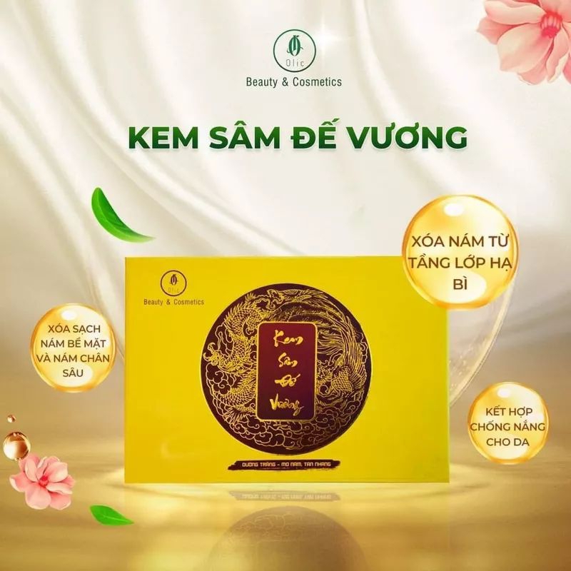 BỘ KEM NÁM SÂM ĐẾ VƯƠNG OLIC NGÀY + ĐÊM  hộp 2 lọ x 10g xóa nám tàn nhang dưỡng da chuyên sâu hiệu quả