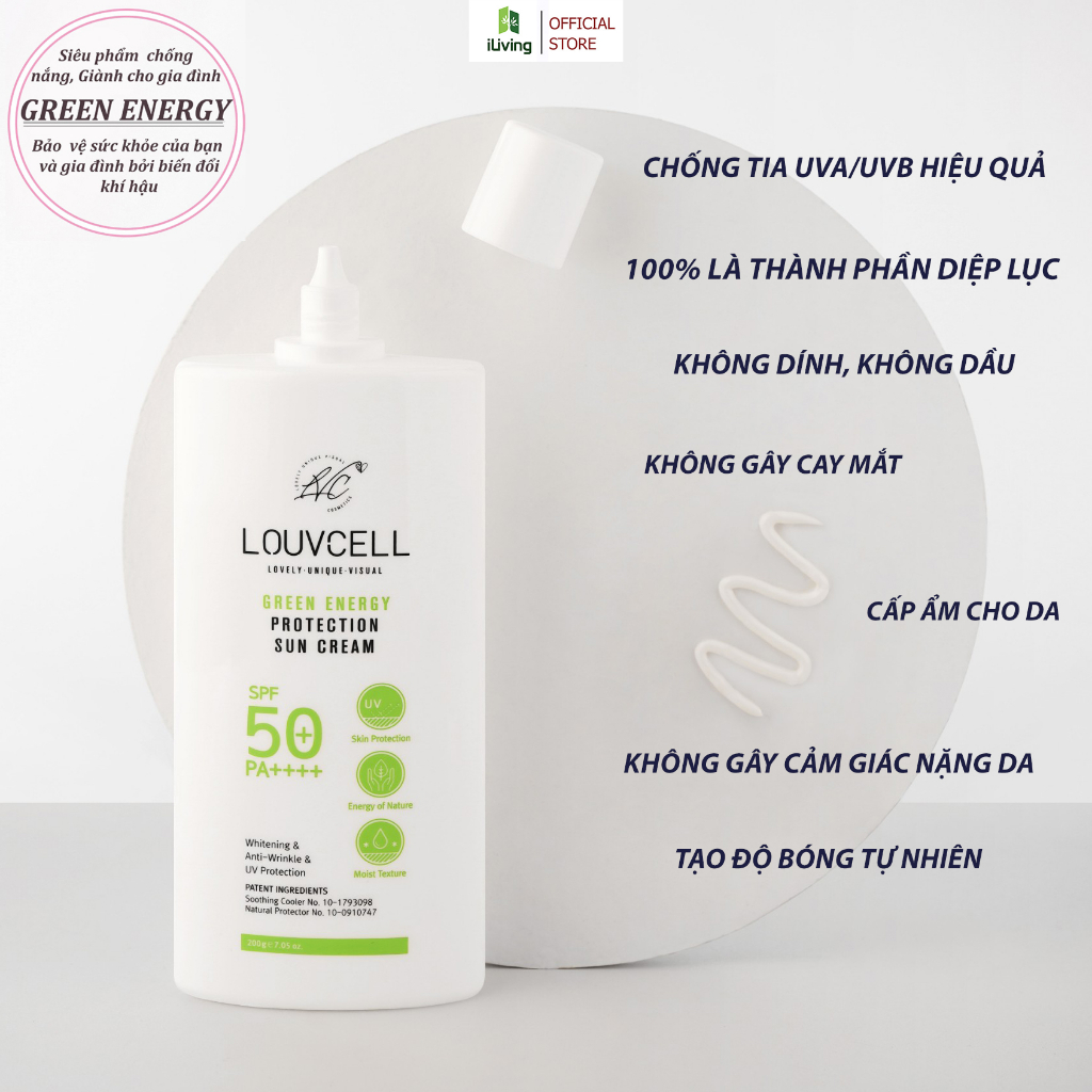 Kem chống nắng toàn thân Louv Cell Green Energy Protection Sun Cream 200ml ILIVING-LOUKCNTT