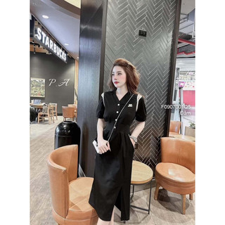 Đầm body zip tàu phối viền xẻ tà trước hở vai tay ngắn 0723 thaotranshop90 [kèm theo hình thật trải sàn]