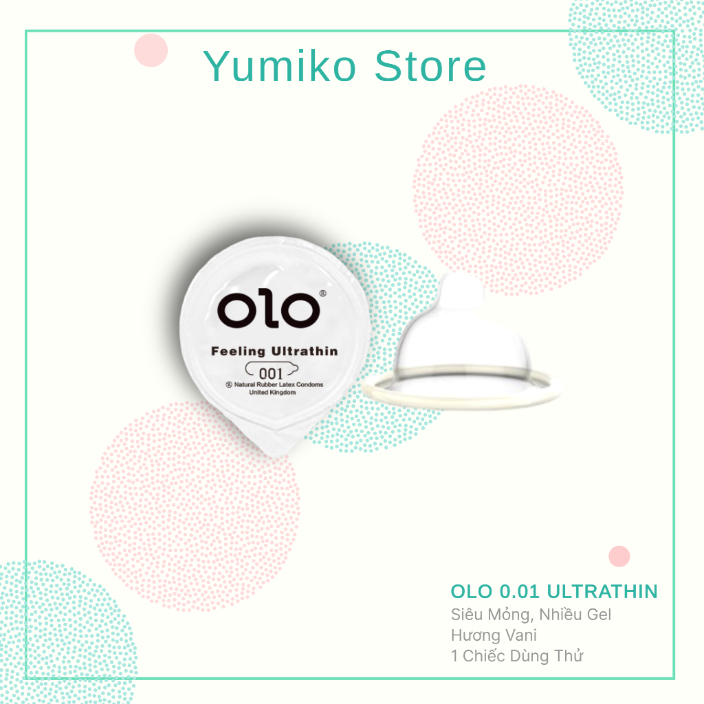 Bao Cao Su Siêu Mỏng Hương Vani, BCS OLO 001 ULTRA THIN, Hộp 10 bao