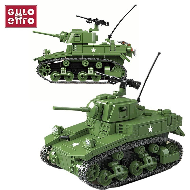 Mô hình lắp ráp xe tăng M3A1 Stuart Light Tank Quanguan 100103