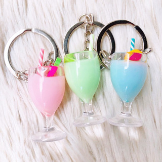 Móc khoá ly nước, trà sữa mini