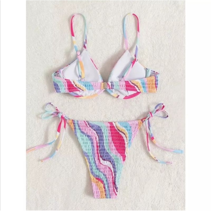 Bikini Sọc Phối Gọng Siêu Nâng Ngực Siêu Tây Độc Đáo