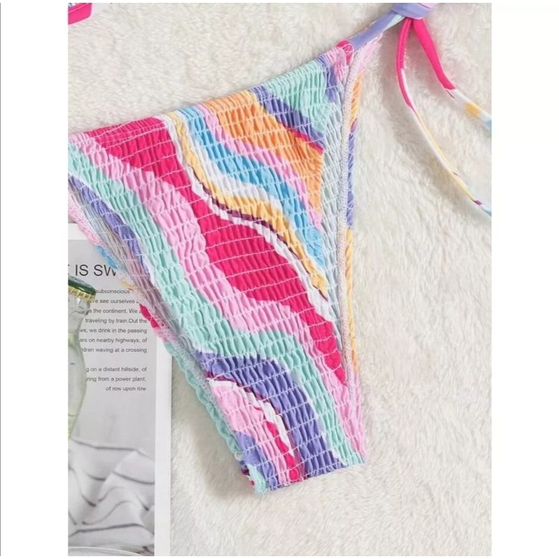 Bikini Sọc Phối Gọng Siêu Nâng Ngực Siêu Tây Độc Đáo