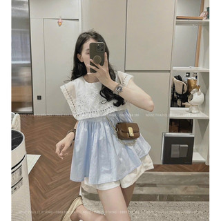 Set áo babydoll sát nách kèm short