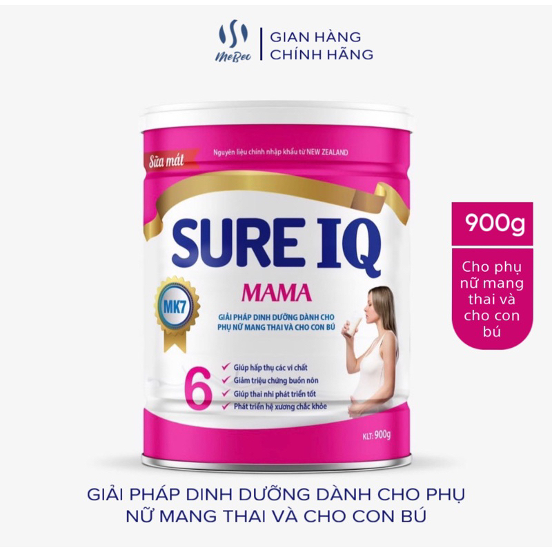 (Chính Hãng) Sữa bột dinh dưỡng Sure IQ Mama - Dành cho phụ nữ mang thai và cho con bú - 900g - Sữa mẹ Béo