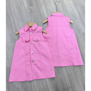 Bg511- váy kaki hồng bé gái