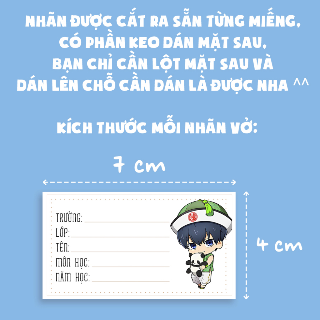 BỘ 20 NHÃN VỞ BLUE LOCK-NHÃN VỞ TẬP HỌC SINH ANIME MANGA