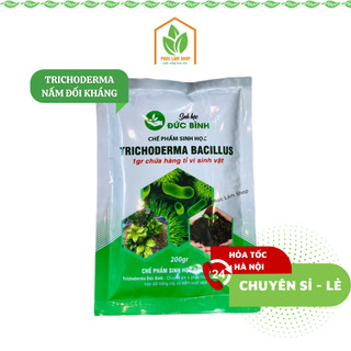 Chế phẩm sinh học Trichoderma Bacillus Đức Bình, nấm đối kháng, chuyên ủ phân hữu cơ, ủ rác nhà bếp, kiểm soát nấm bệnh