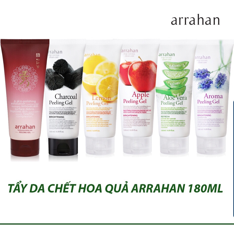 Gel, kem tẩy tế bào chết hoa quả Araha Hàn Quốc 180ml làm sạch và mềm mịn trắng da