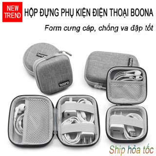 Túi đựng sạc cáp điện thoại Boona, tai nghe, thẻ nhớ túi form cứng chống sốc cực tốt