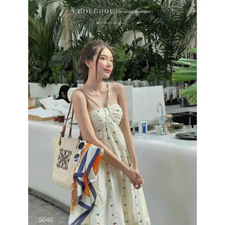 Đầm Maxi Cổ Yếm Hoa Nhí Dáng Dài - Veeraclothing