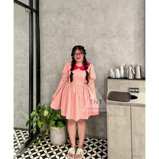 ĐẦM CỔ SEN TAY PHỒNG XẾP LI [TNT SHOP BIGSIZE 60KG 90KG]