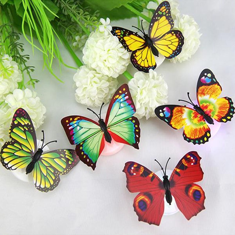 Tiểu cảnh bướm nhựa có nam châm, terrarium, tiểu cảnh mini chủ đề động vật, làm mô hình sen đá, trang trí