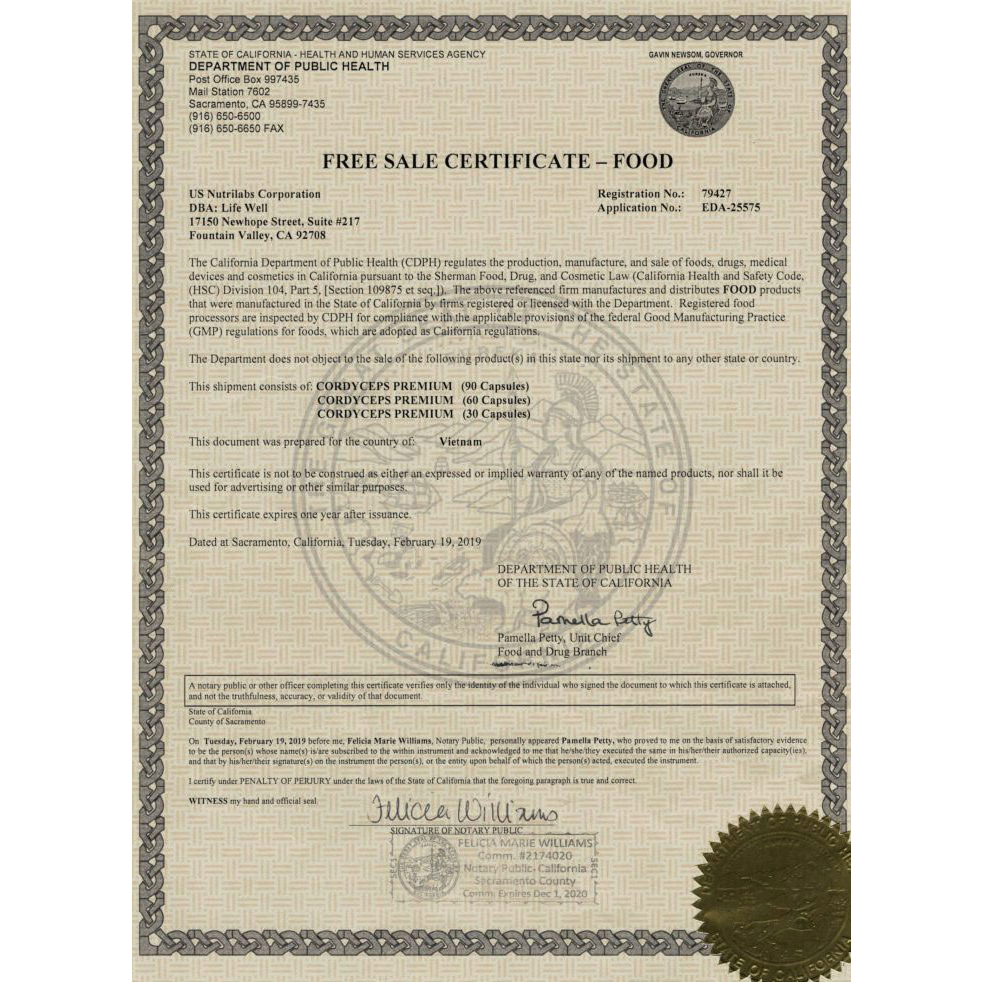 Đông trùng hạ thảo Cordyceps 950 USA 90 viên | Date 12/2025