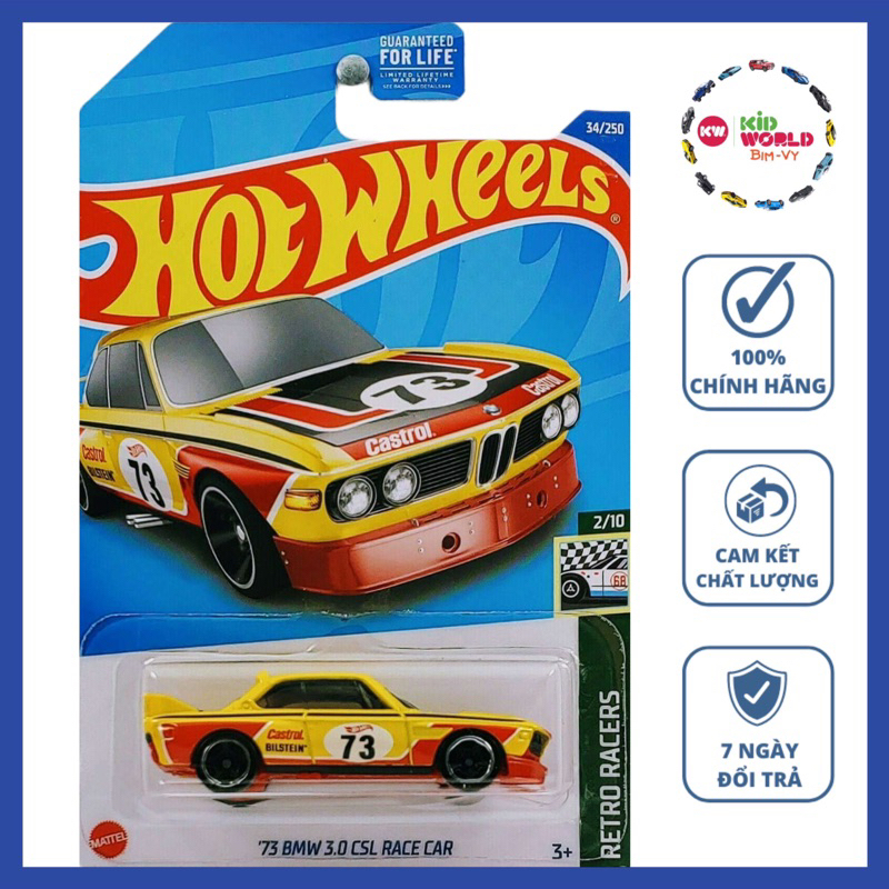 Xe mô hình Hot Wheels basic '73 BMW 3.0 CSL Race Car HCW51.
