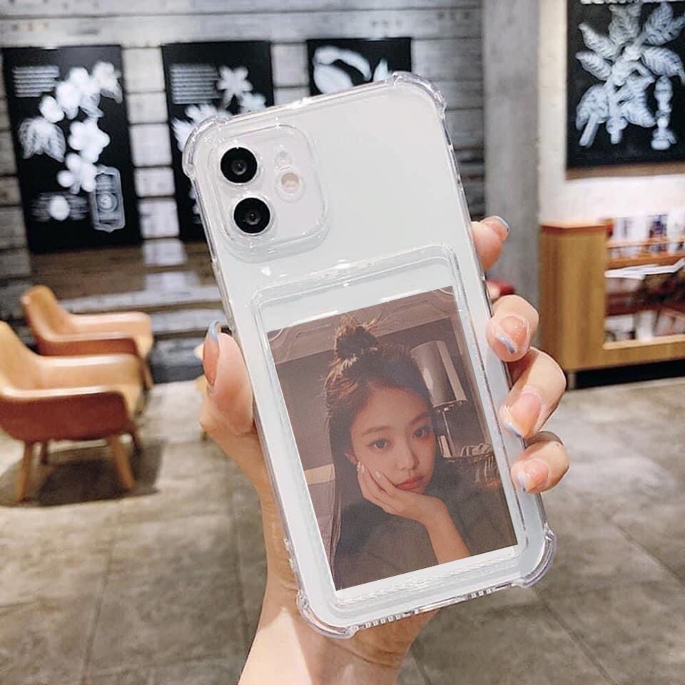 Ốp Điện Thoại Màu Trơn Có Ngăn Đựng Thẻ Cho iPhone 6 6plus 6s 6splus 7 7plus 8 8plus x xs xsmax 11 12 13 14 pro max plus