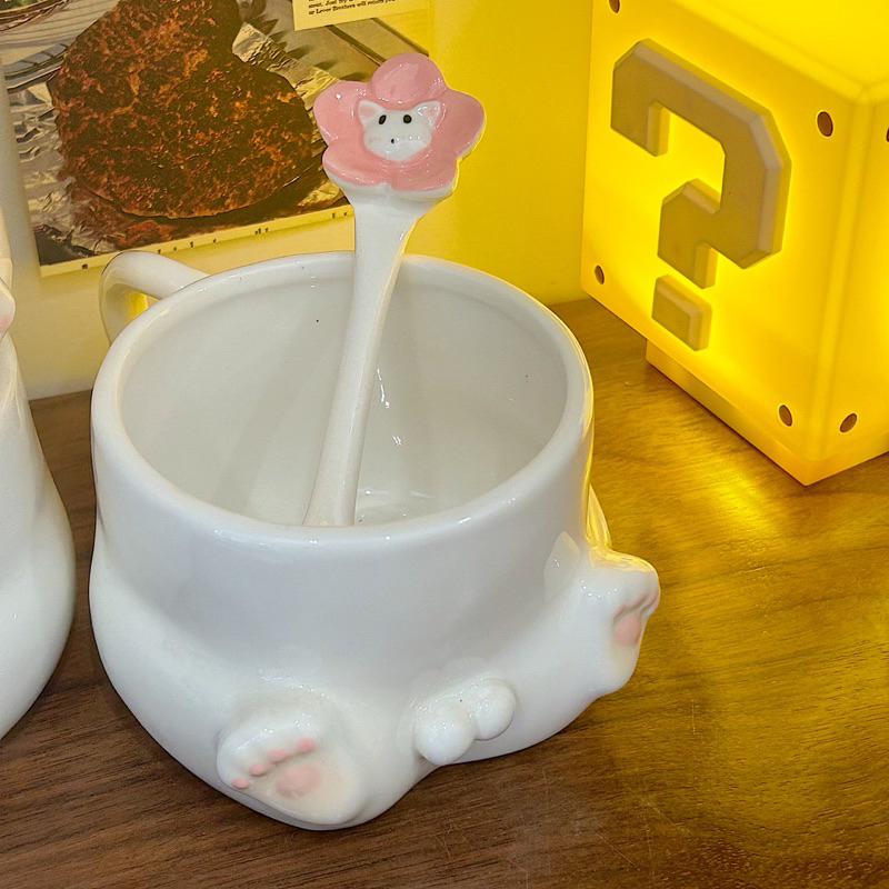 Ly sứ mèo hoàng thượng 2 bi vui nhộn kèm muỗng