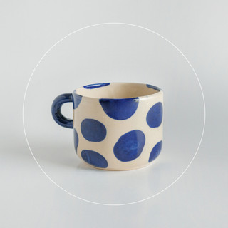Ly uống nước gốm sứ có quai 380ml POLKA