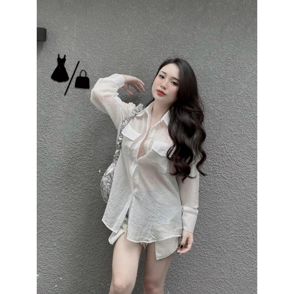 Sơ mi bigsize túi hộp chất Xô nhún.