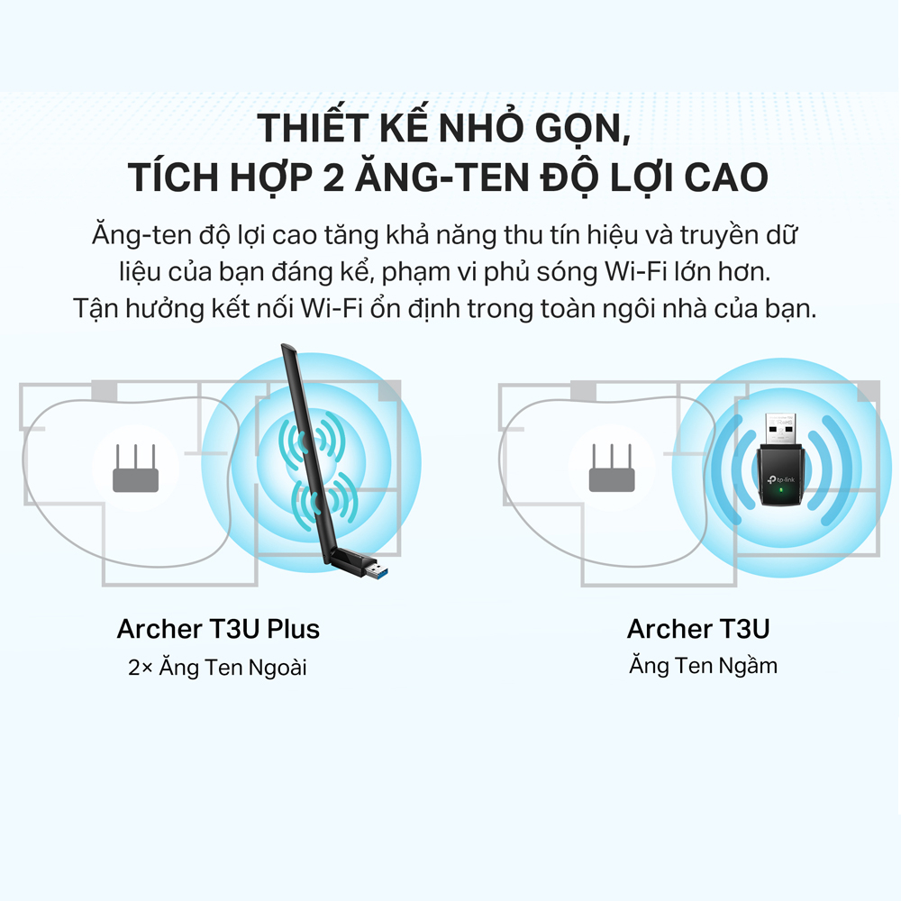 [Hỏa Tốc] Bộ Chuyển Đổi USB Wifi TP-Link Archer T3U Băng Tần Kép Chuẩn AC 1300Mpbs
