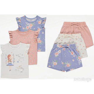 Set bộ đùi cotton bé gái chính hãng George