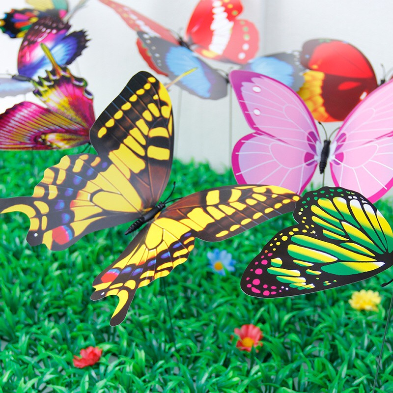 Tiểu cảnh bướm nhựa có nam châm, terrarium, tiểu cảnh mini chủ đề động vật, làm mô hình sen đá, trang trí