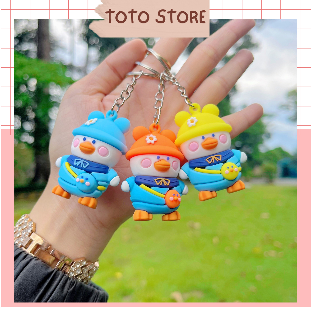 Móc Khóa Chú Vịt Đi Học Siêu Đẹp, Làm Móc Balo Túi Xách Quà Lưu Niệm - TOTO