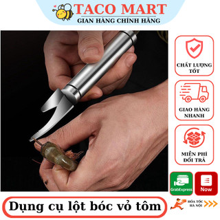 Dụng cụ lột bóc vỏ tôm, lấy chỉ tôm kèm dao làm lòng gà vịt, mổ cá cạo vảy đa năng 2 in 1