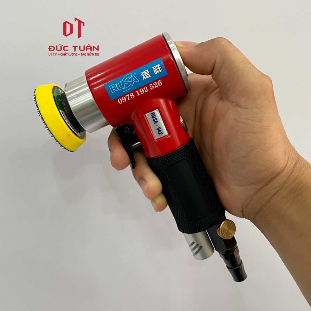 Máy Chà Nhám Dùng Hơi , Máy Đánh Bóng Mini , Hiệu Rusa - 942 - Tặng Kèm Đế 2icnh - 3icnh