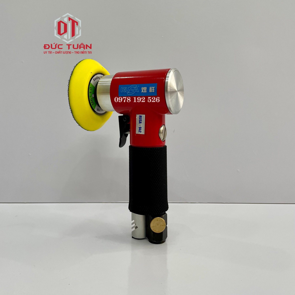 Máy Chà Nhám Dùng Hơi , Máy Đánh Bóng Mini , Hiệu Rusa - 942 - Tặng Kèm Đế 2icnh - 3icnh