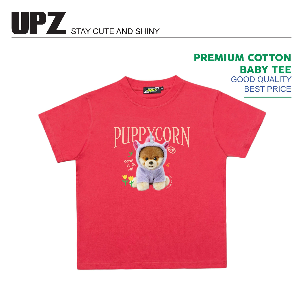 UPZ Áo Thun Baby Tee Tay Ngắn In Hoạ Tiết Chó Kỳ Lân Puppycorn (3 Màu)