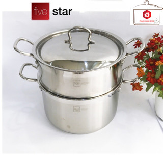 Bộ Nồi Xửng Hấp 3 Đáy Fivestar 32cm Inox 430 Sử Dụng Được Trên Mọi Loại Bếp