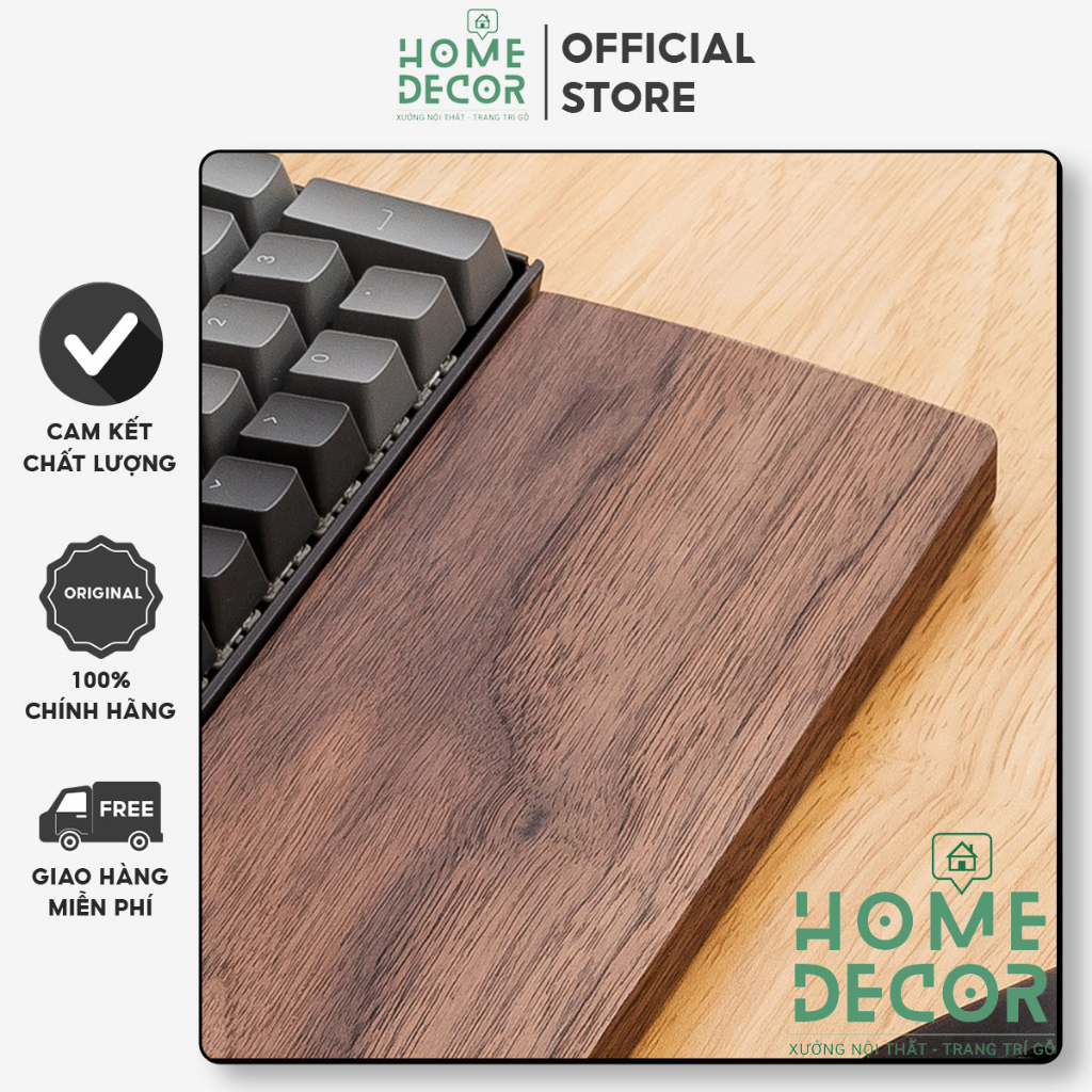 Kê tay bàn phím, Kê lót tay bàn phím gỗ tự nhiên cao cấp cho bàn phím cơ HOMEDECOR, Kích thước 96% 37,5cm