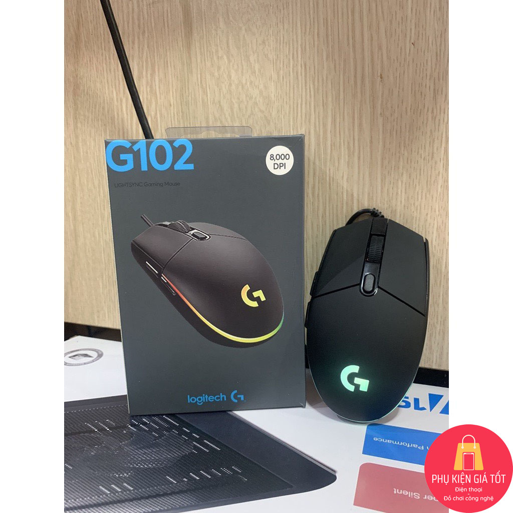 Chuột chơi game, chuột máy tính có dây LOGITECH G102 RGB Độ Chính Xác Cao 8000DPI Hàng OEM - Phukiengiatot