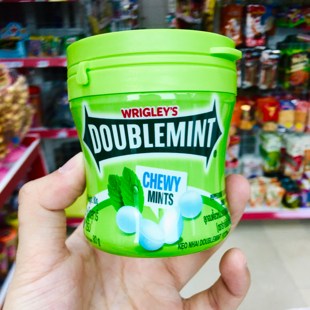 Kẹo nhai Doublemint Chewy Mints hương Bạc hà / Chanh bạc hà hũ 80g