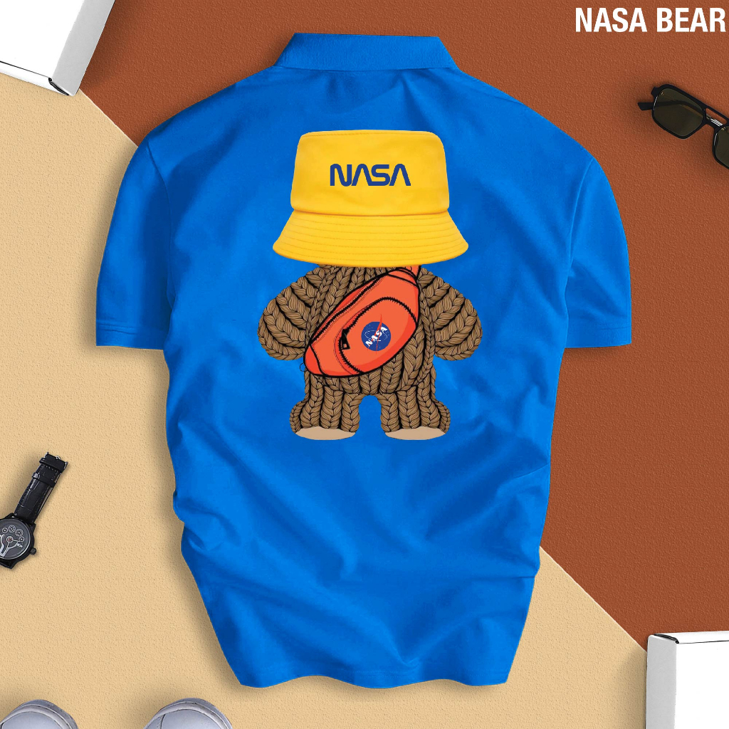 Áo Thun POLO Nam Nữ NASA BEAR cổ bẻ vải Cá Sấu Cotton cao cấp chuẩn form