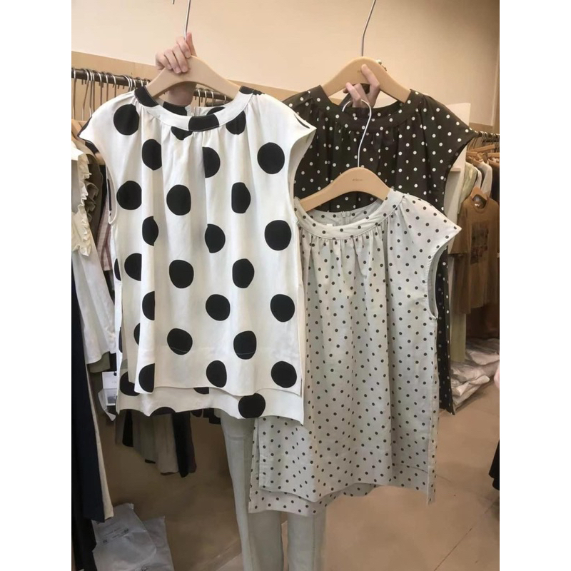 Áo Sơ Mi Chấm Bi Tay Hến  ♥️