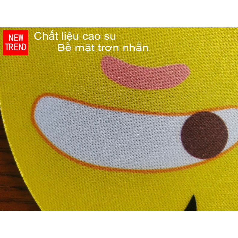 Bàn di chuột êm tay bằng cao su hình tròn chống trượt, chống thấm nước, hình ngộ nghĩnh dễ thương