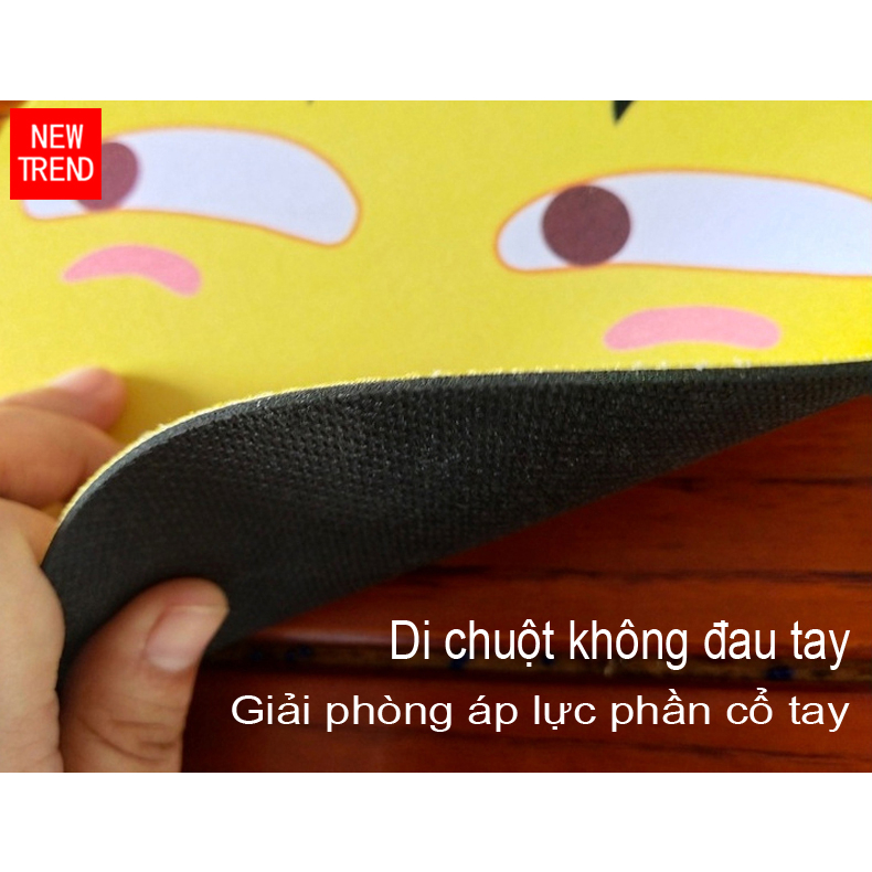 Bàn di chuột êm tay bằng cao su hình tròn chống trượt, chống thấm nước, hình ngộ nghĩnh dễ thương