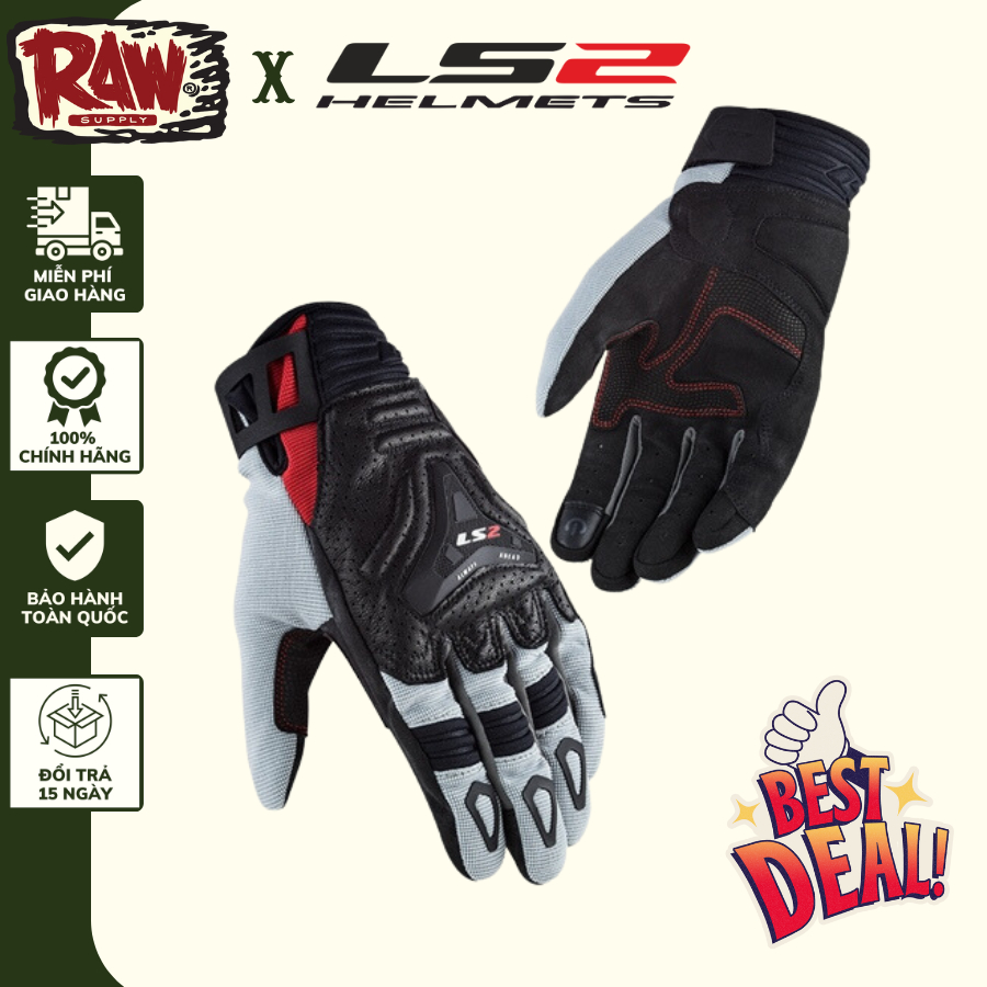 Găng tay đi xe máy LS2 All Terrain dài ngón bảo hộ cao cấp