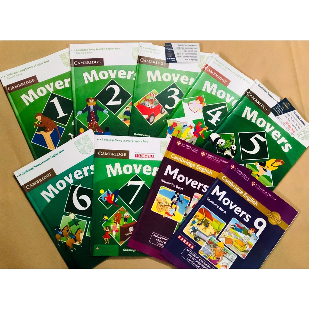 Bán lẻ bộ 9 level Cambridge Movers 2017 Màu đẹp tặng file nghe