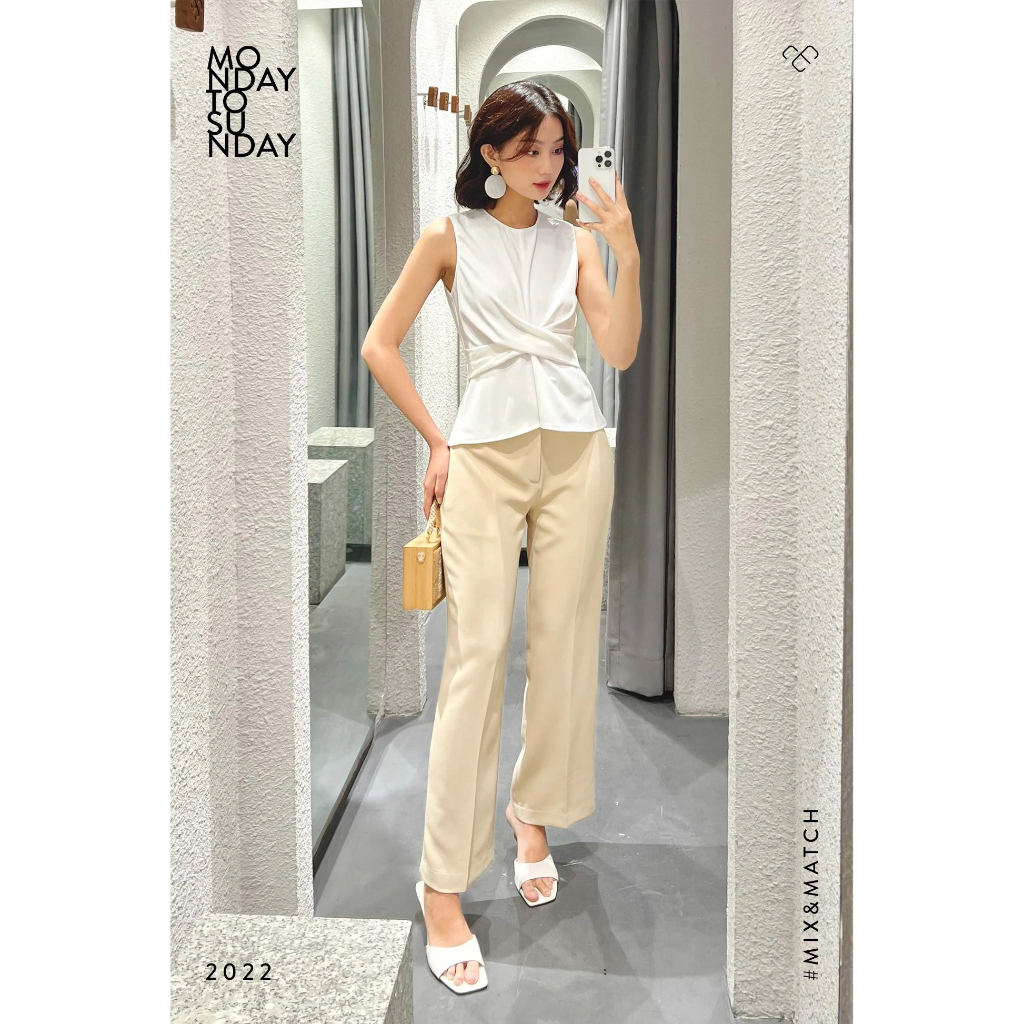 Áo sát nách xoắn eo - Everluxe